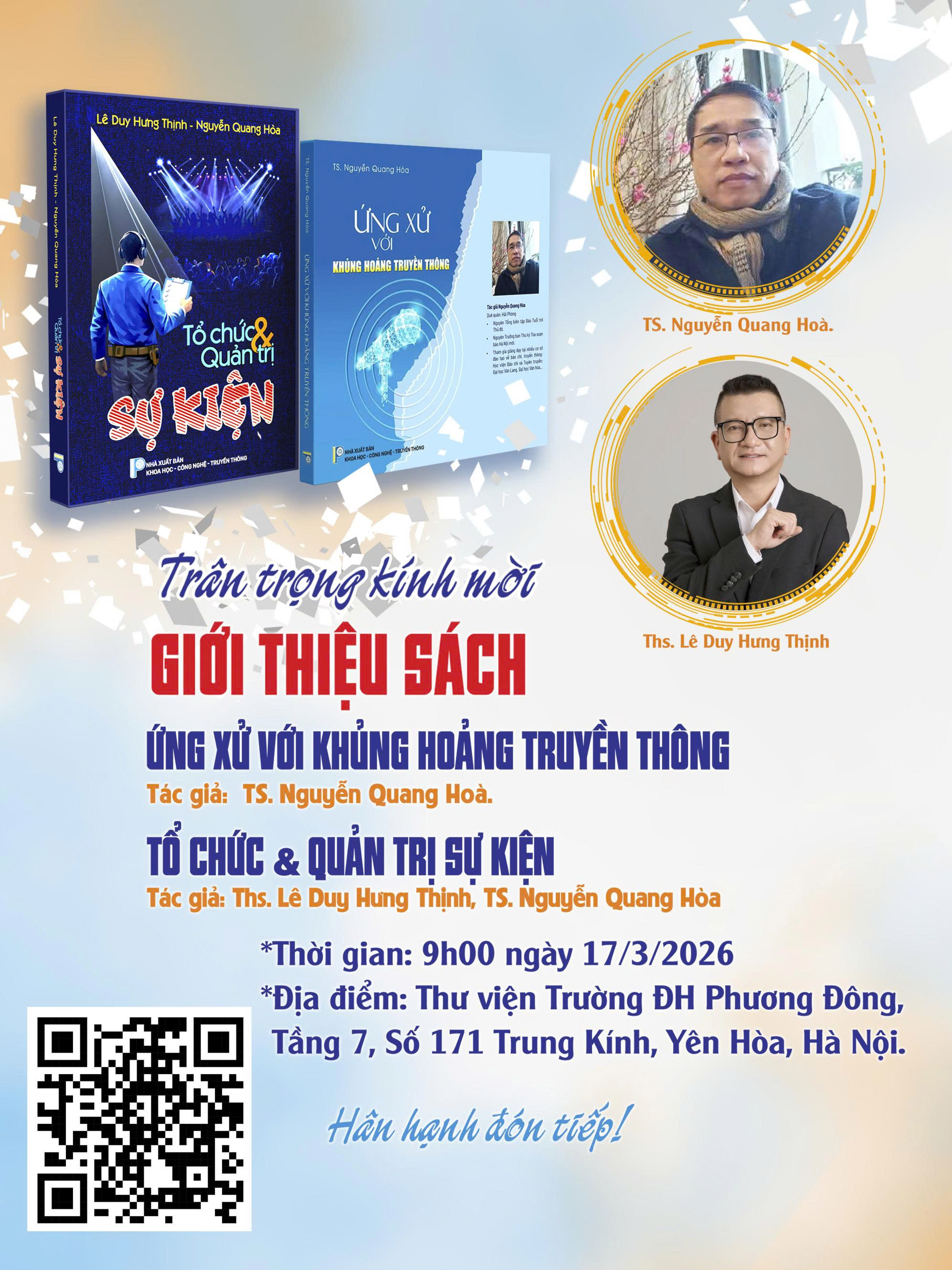 BUÔI RA MẮT VÀ GIỚI THIỆU SÁCH. 9H.00 NGÀY 17 THÁNG 3 NĂM 2026